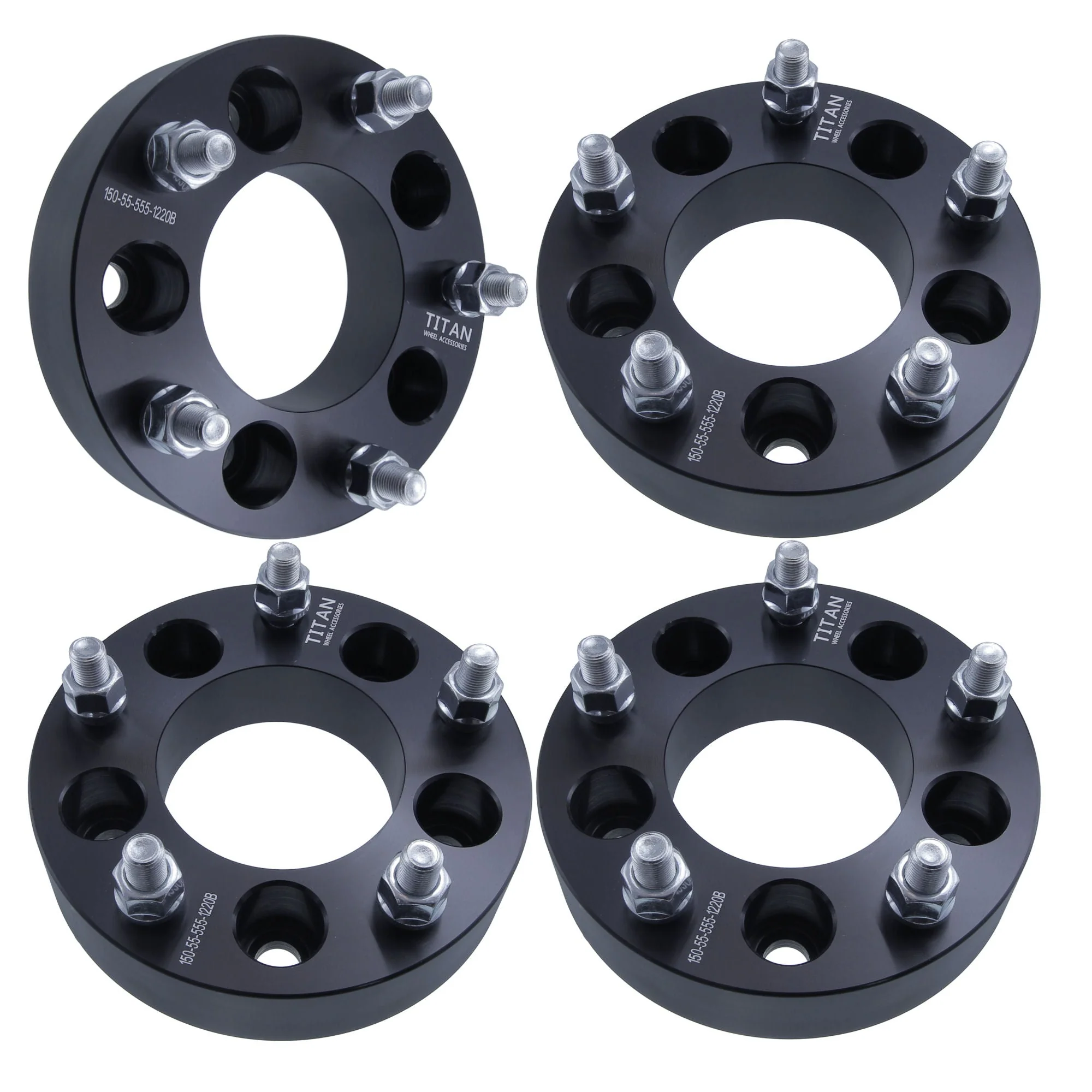 1.5" (38mm) 5x4.5 (5x114.3) To 5x5.5 (5x139.7) Wheel Adapters  | 1/2x20 Studs |