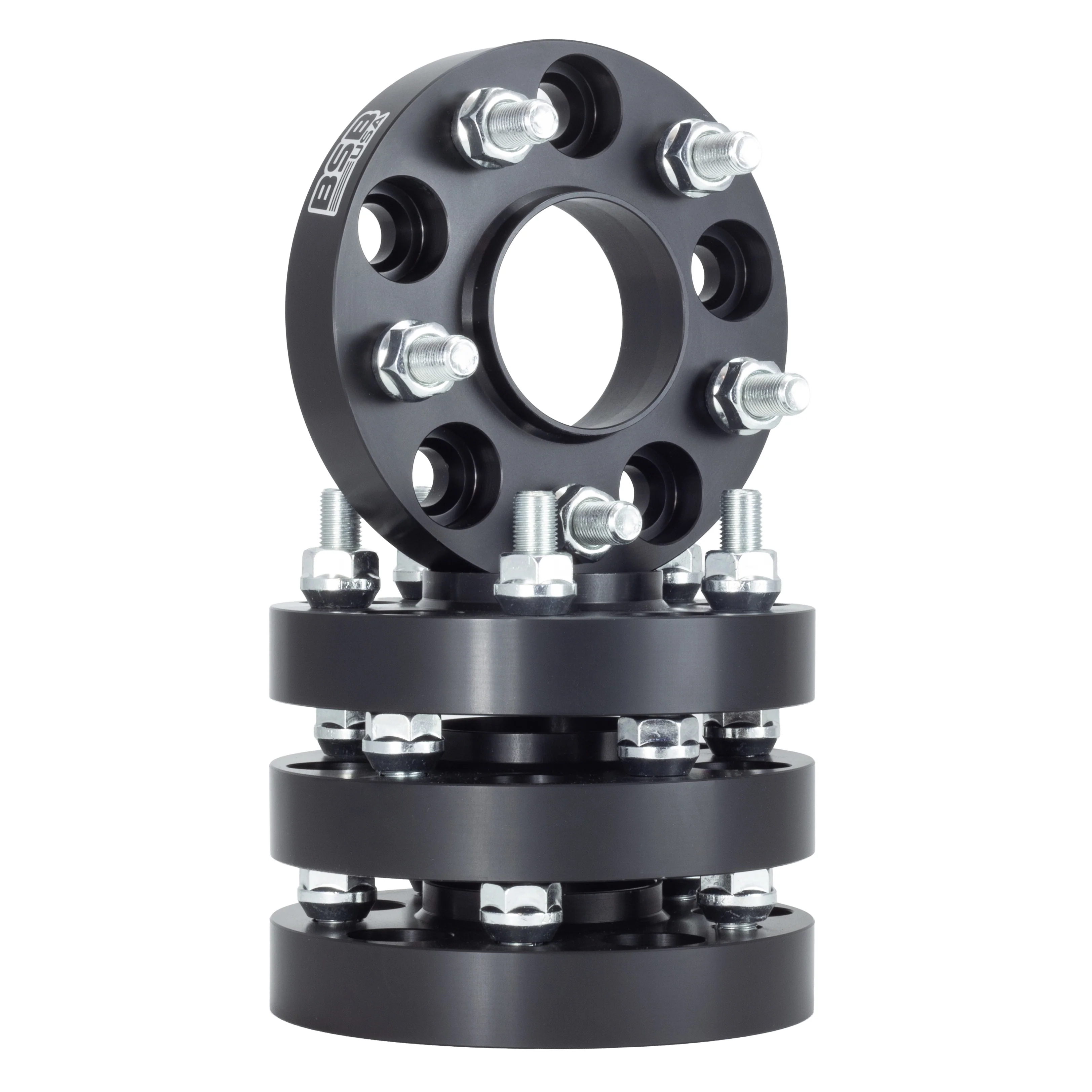 American Made 1" 5x4.5 Wheel Spacers For Nissan GT-R 370z Infiniti G35 Q50 - Hubcentric, 66.1mm Hub, 12x1.25 Studs, Black, Made in the USA - Image 4